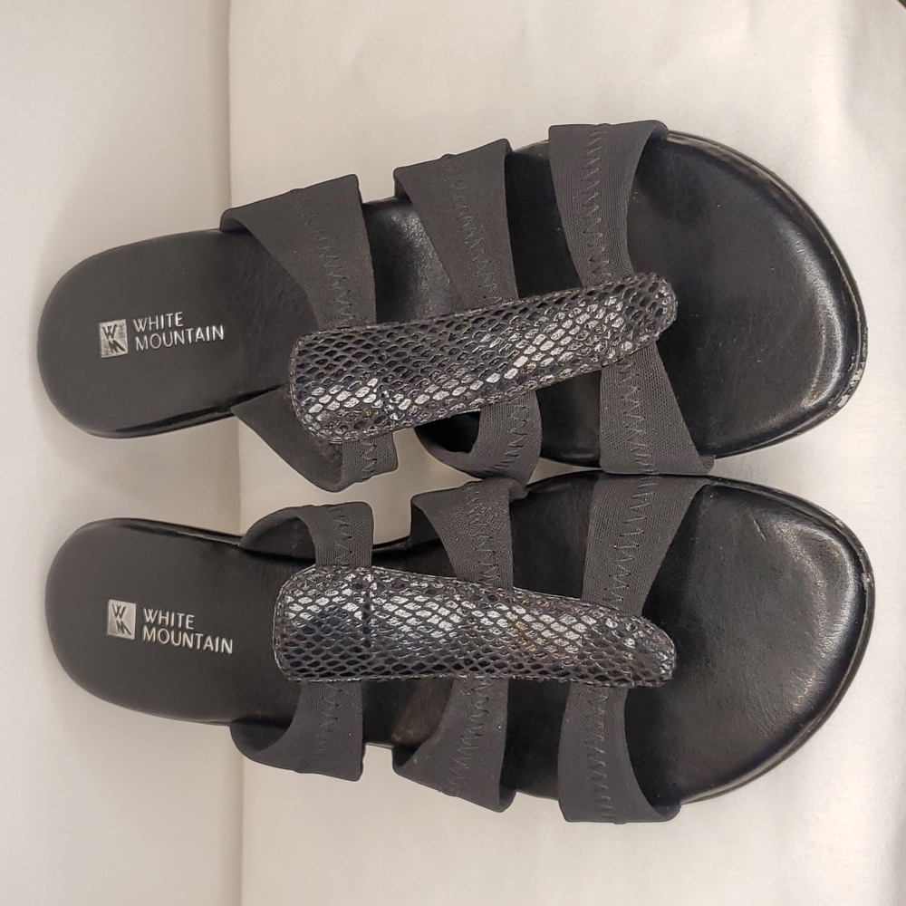 White Mountain Wedge Sandals Size 9